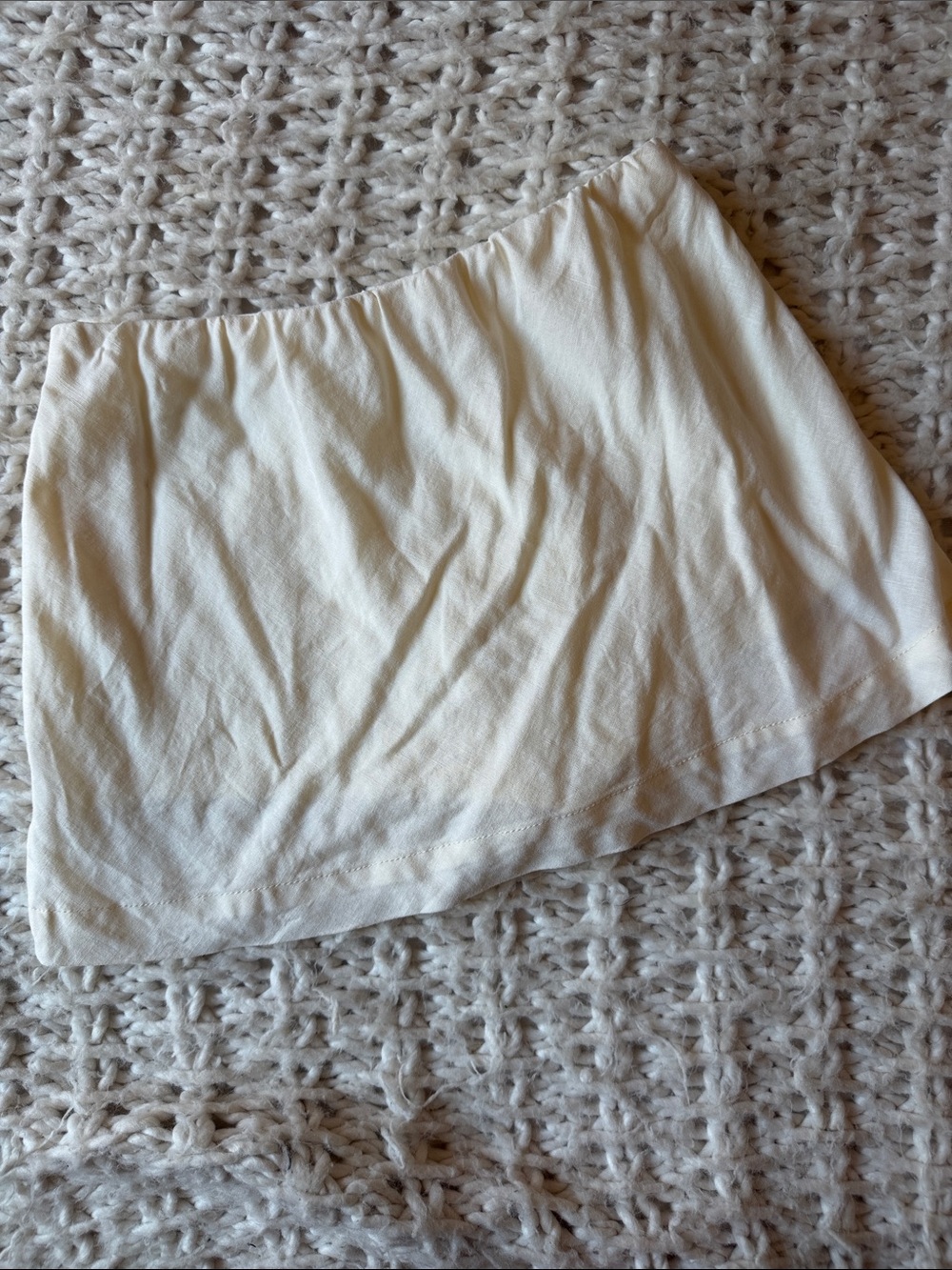 Linen blend mini skirt